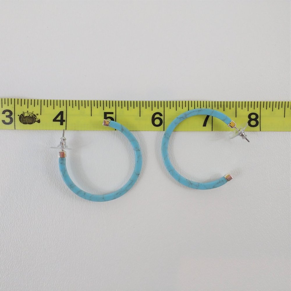 Lauren Ralph Lauren Blue Hoop Earrings_4